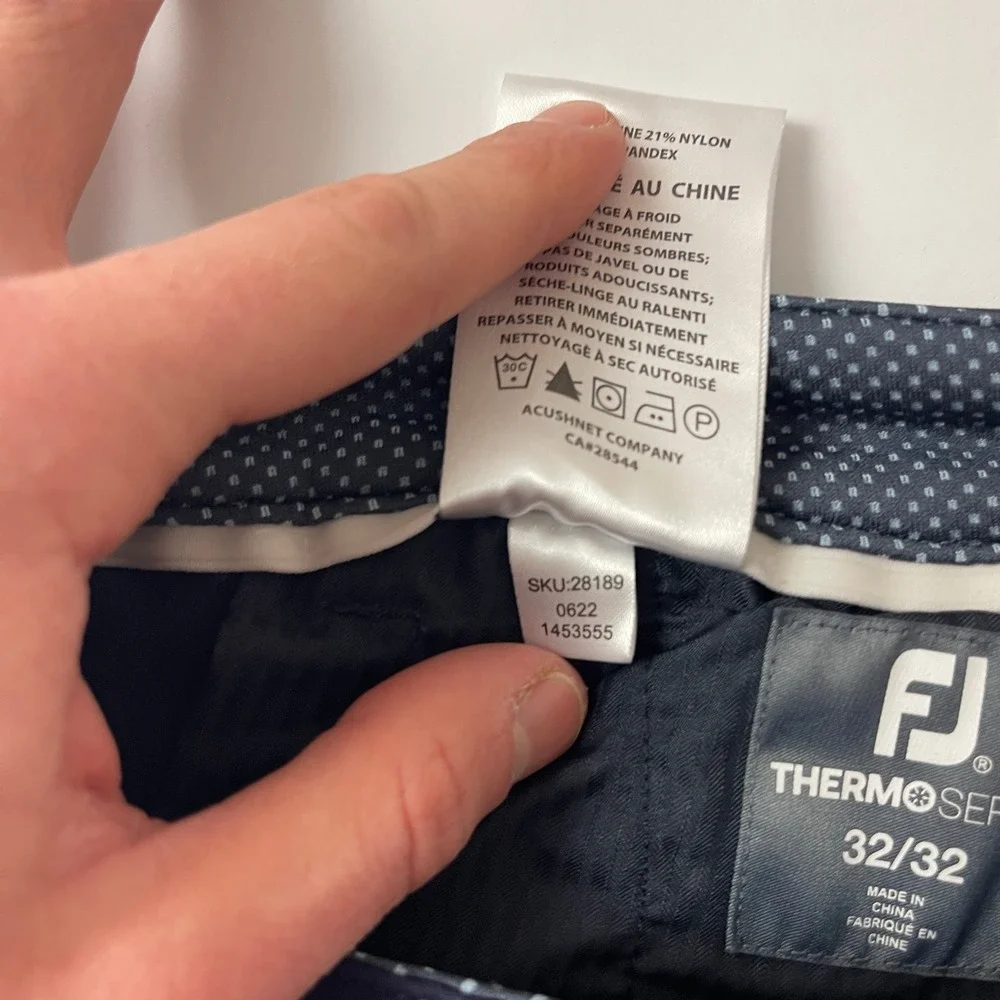 Footjoy Golf Pants Mens 32x32 Blue Thermo Series Performance Wicking Golf Sports